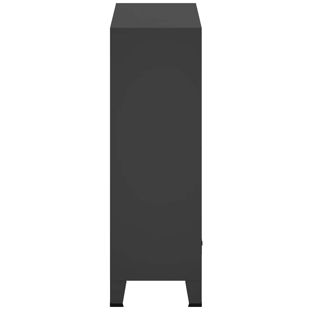 Ormar u metalnom industrijskom stilu 67 x 35 x 107 cm crni - number 4.