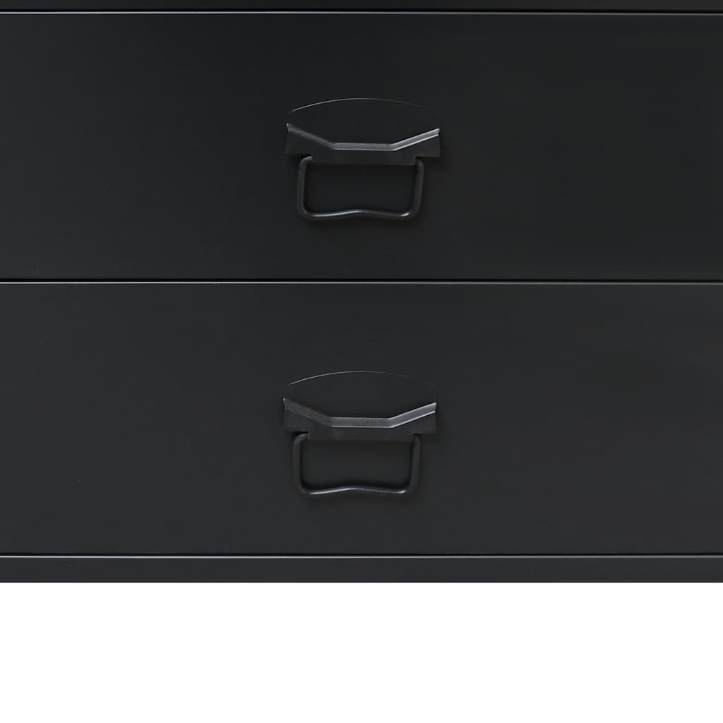 Kommode i metal industriel stil 78 x 40 x 93 cm sort - number 8.