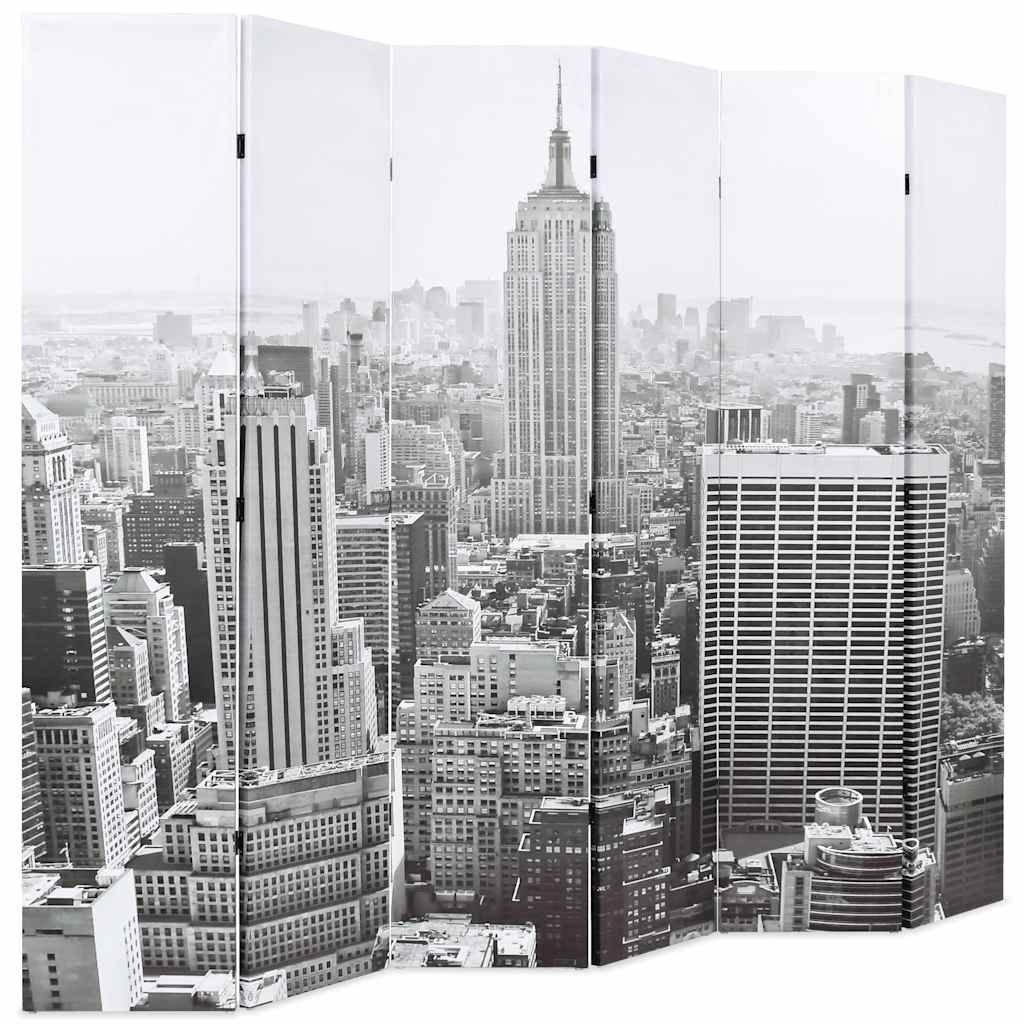 Foldbar rumdeler 228 x 170 cm new york by day sort og hvid - number 2.