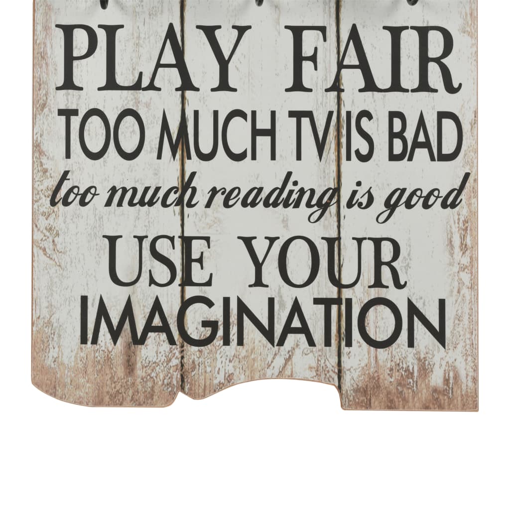 Vægmonteret knagerække med 6 knager thank you 120 x 40 cm - number 5.