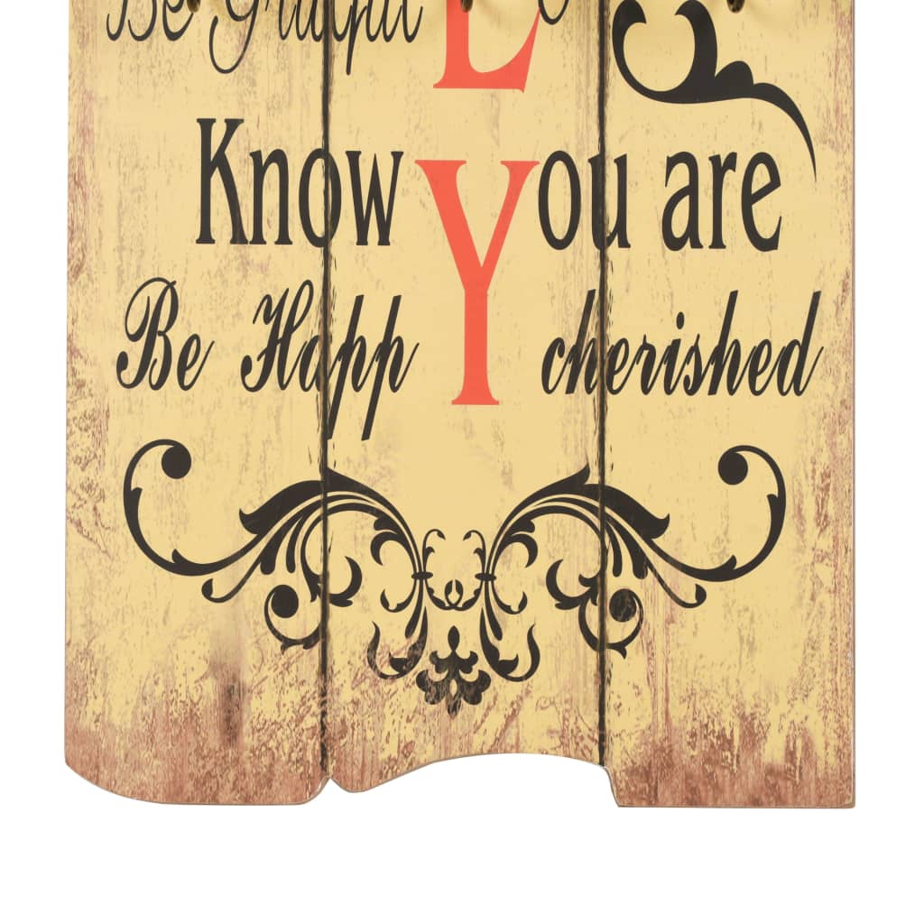 Portemanteau mural avec 6 crochets famille 120 x 40 cm - number 5.