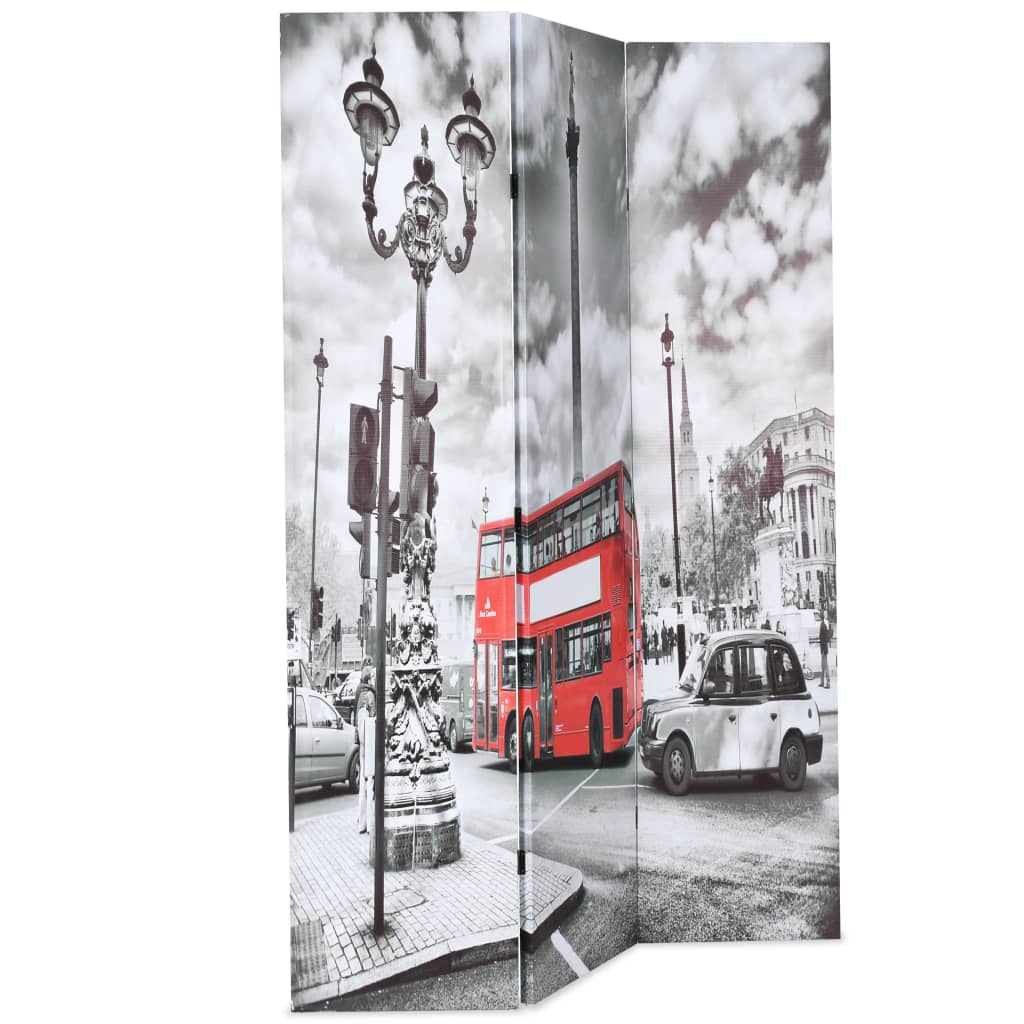 Foldbar rumdeler 120 x 170 cm london bus sort og hvid - number 2.