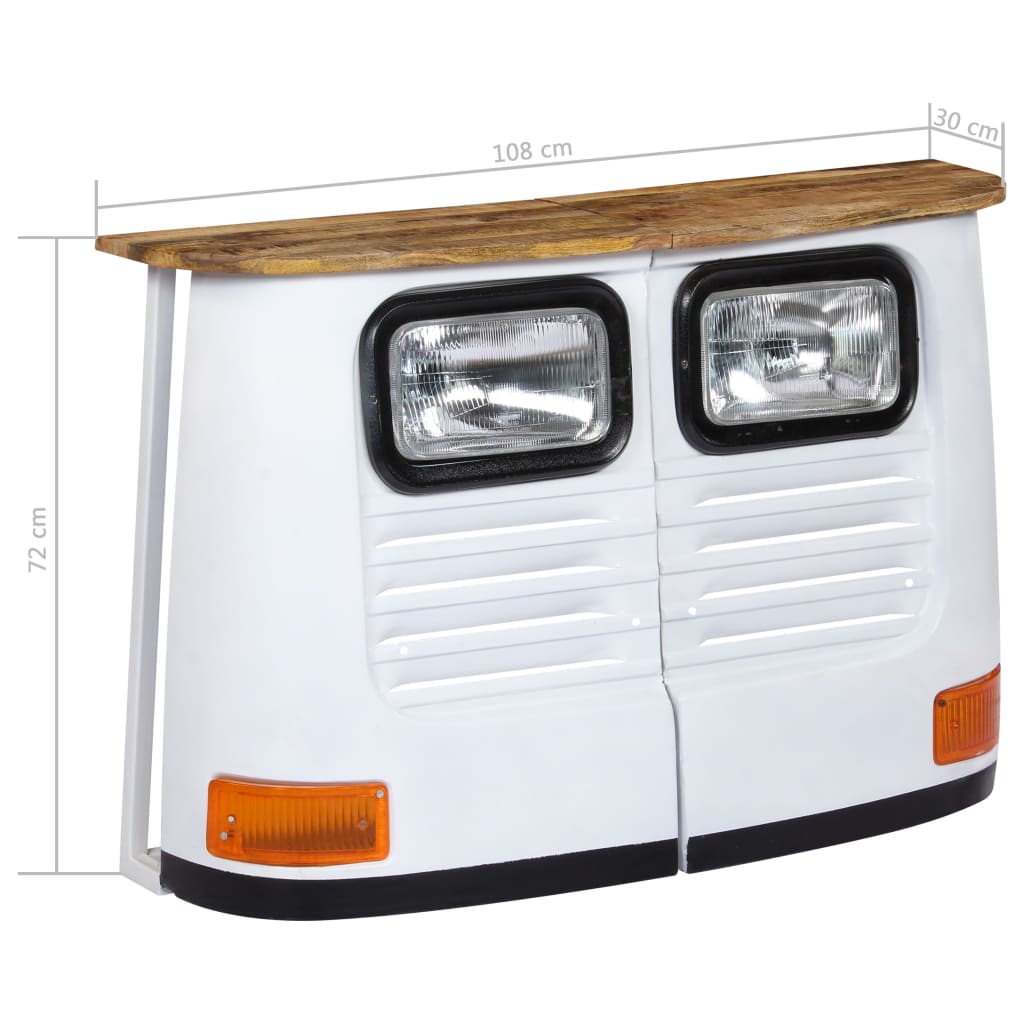 Sideboard in truck design solid mango wood white - number 12.
