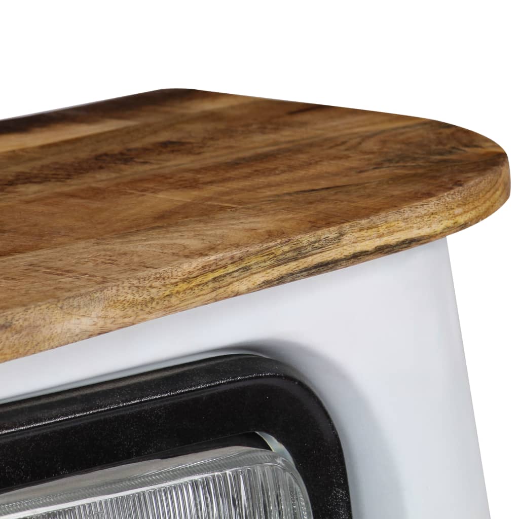 Sideboard in truck design solid mango wood white - number 3.