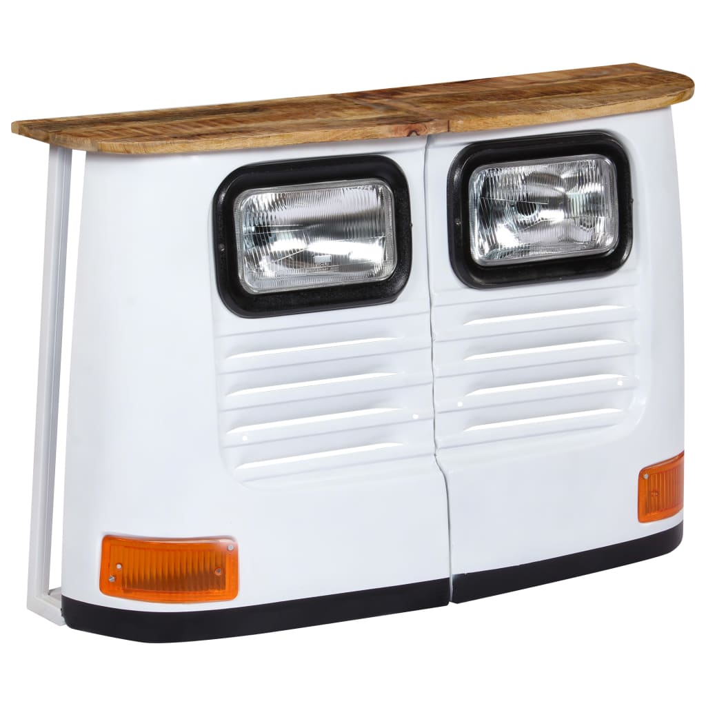 Sideboard in truck design solid mango wood white - number 8.