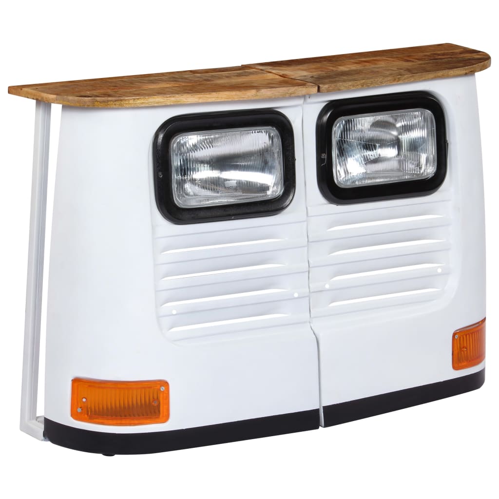 Sideboard in truck design solid mango wood white - number 10.