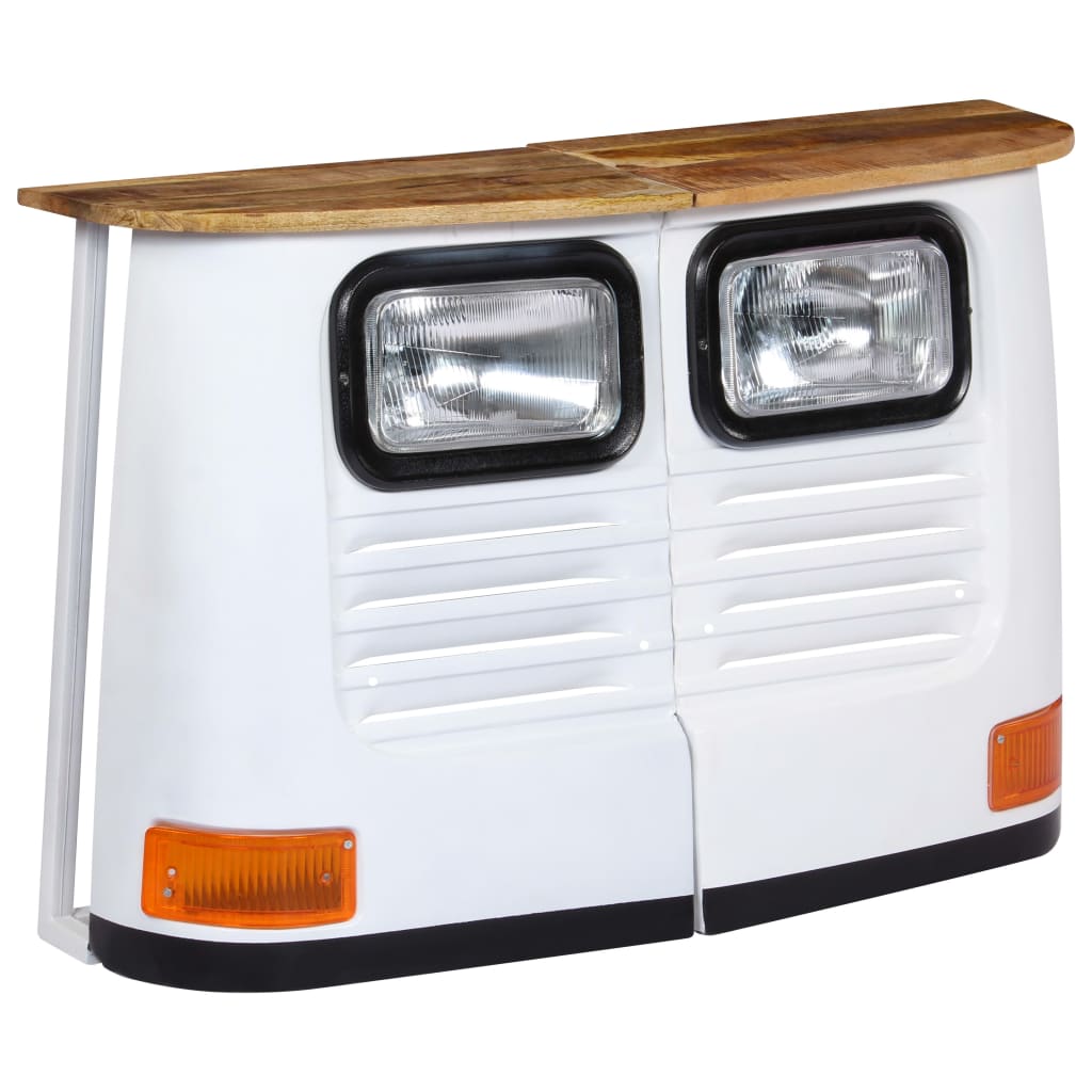 Sideboard in truck design solid mango wood white - number 9.