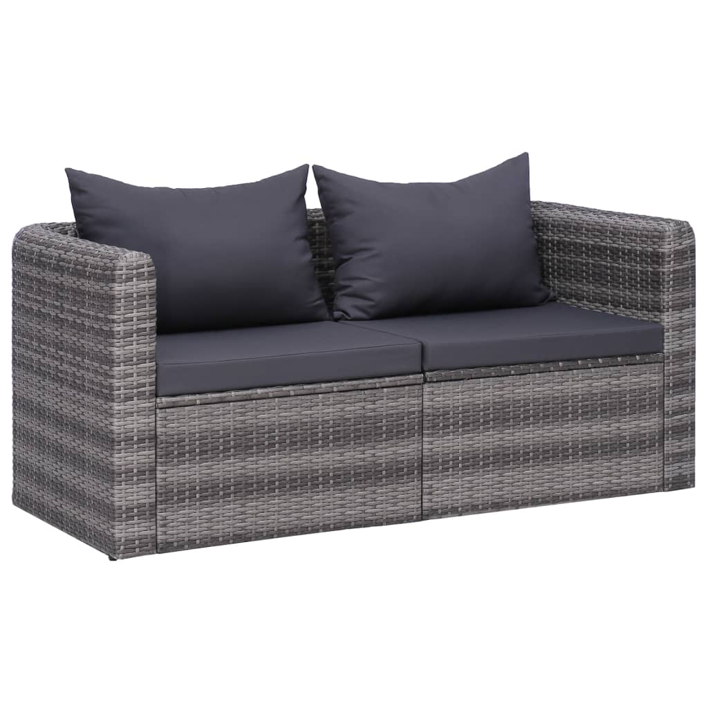 Hjørnesofaer til haven 2 stk. grå polyrattan - number 1.