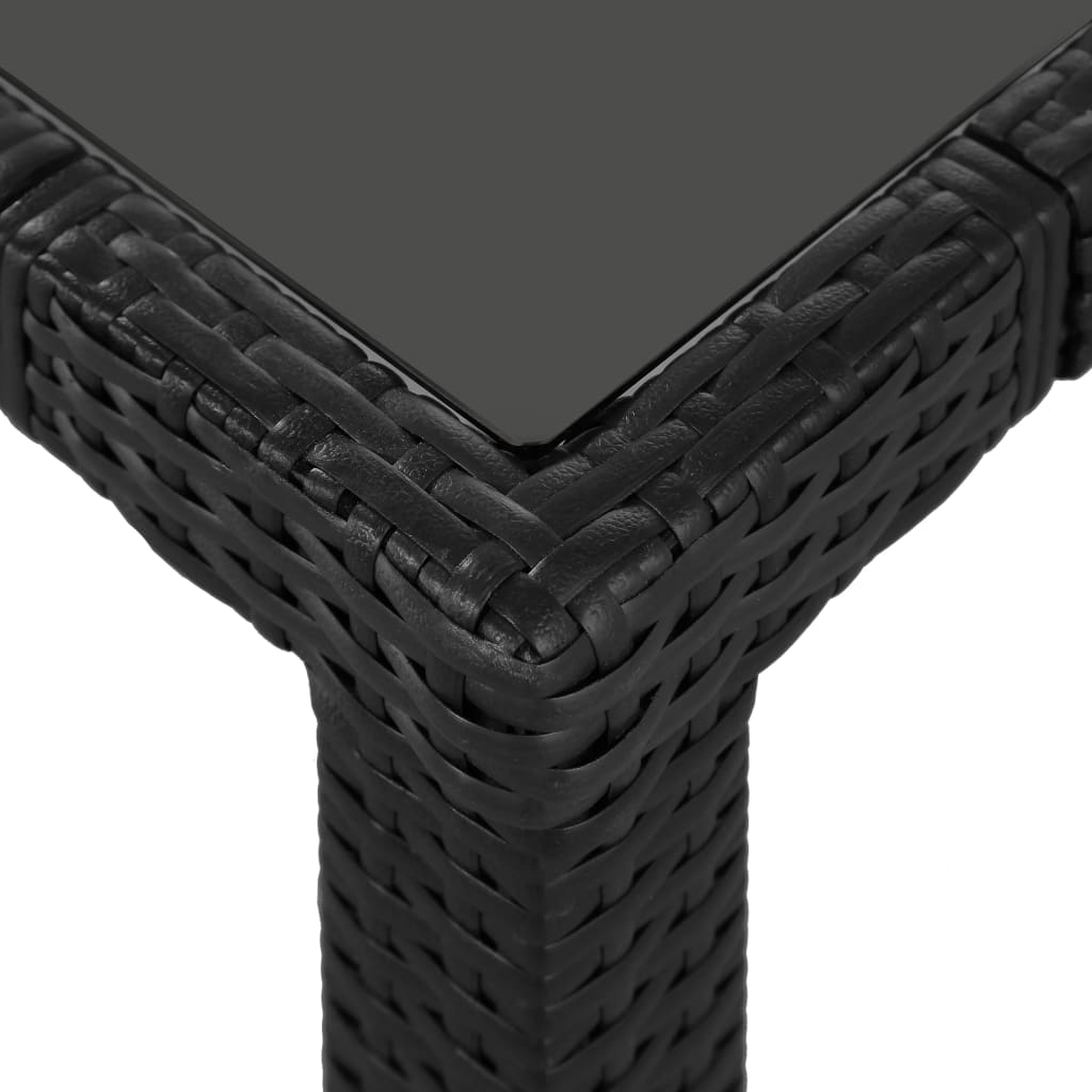 Utendørs spisebordsett 7 deler polyrattan sort - number 5.