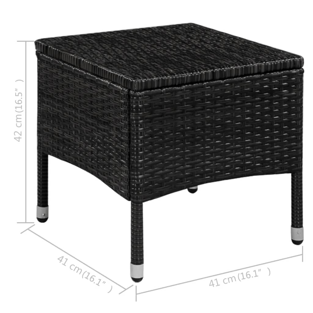 Chaise de jardin et tabouret avec coussin en polyrotin - noir, 1, oui - number 5.