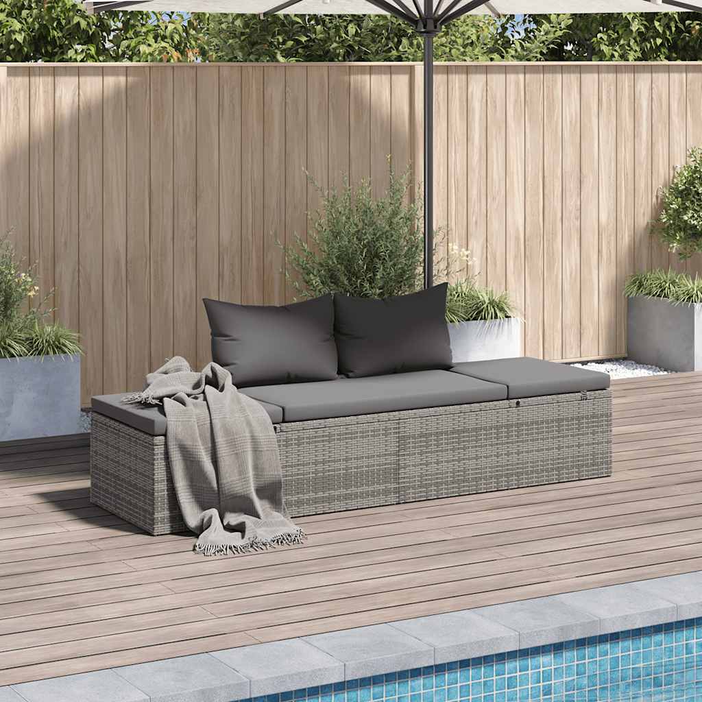 Solseng 195 x 60 cm polyrattan - grå - number 1.