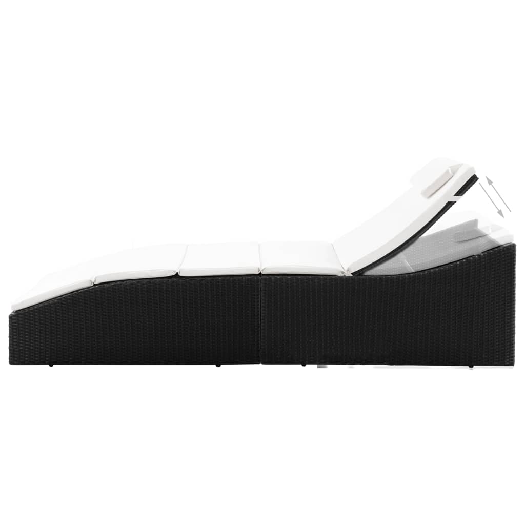 Lean stolica s jastukom polirattan crna - crno -bijela, 1 - number 3.