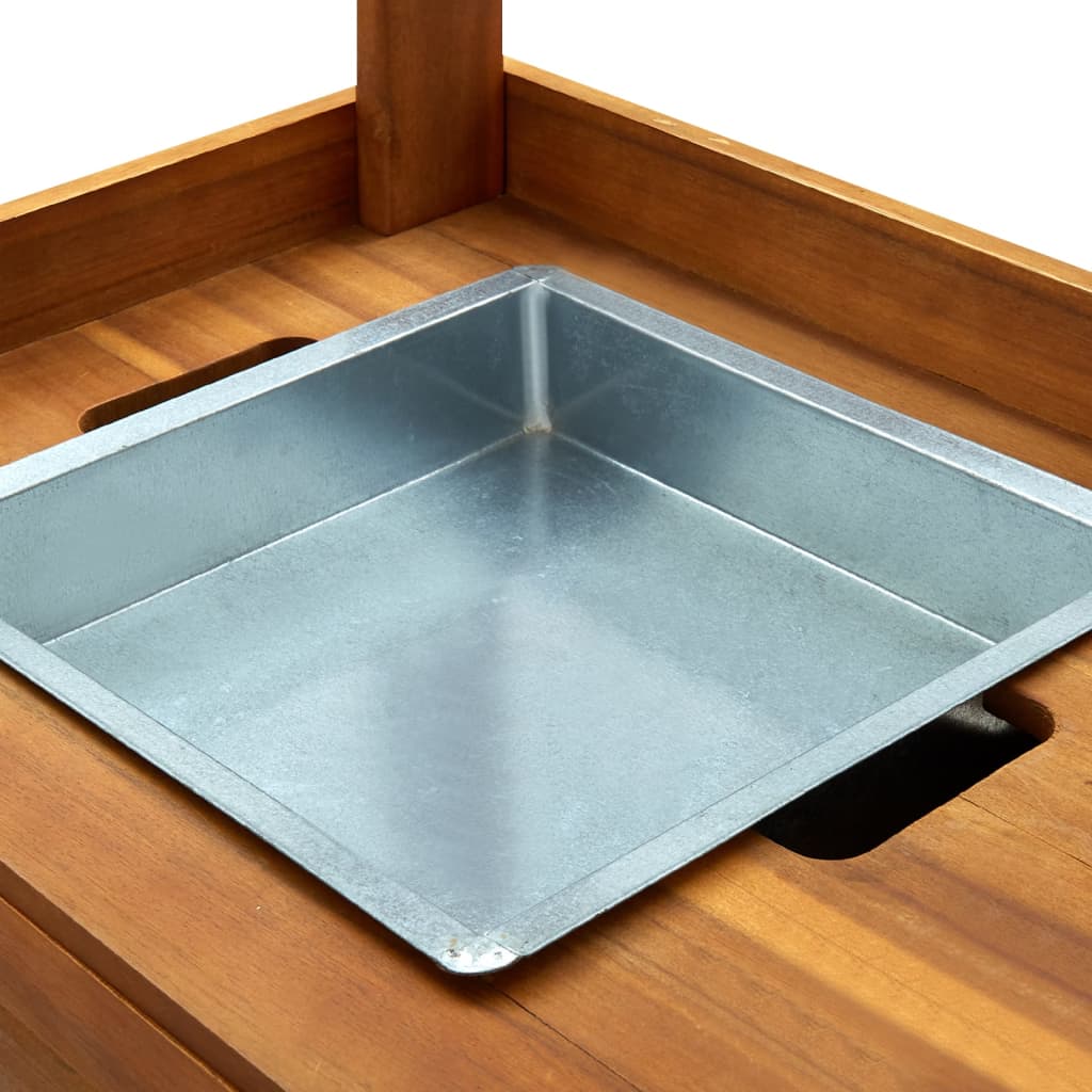 Kjøkkenvogn til hagen 92x43,5x41,5 cm heltre akasietre - number 6.