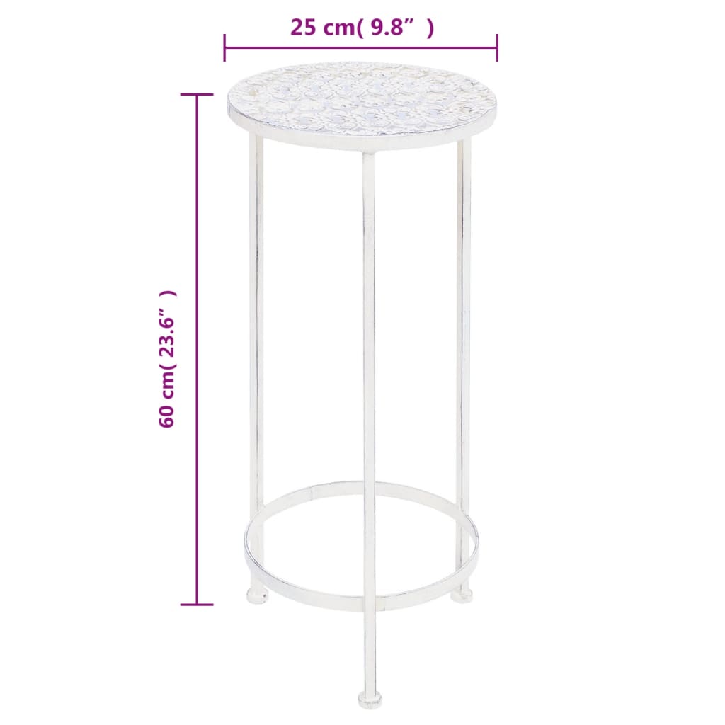 Stalci za biljke 3 komada metalni u vintage stilu - antikno bijeli, 30 x 70 cm (promjer xh), 25 x 60 cm (promjer xh), 20 x 50 cm (promjer xh) - number 9.