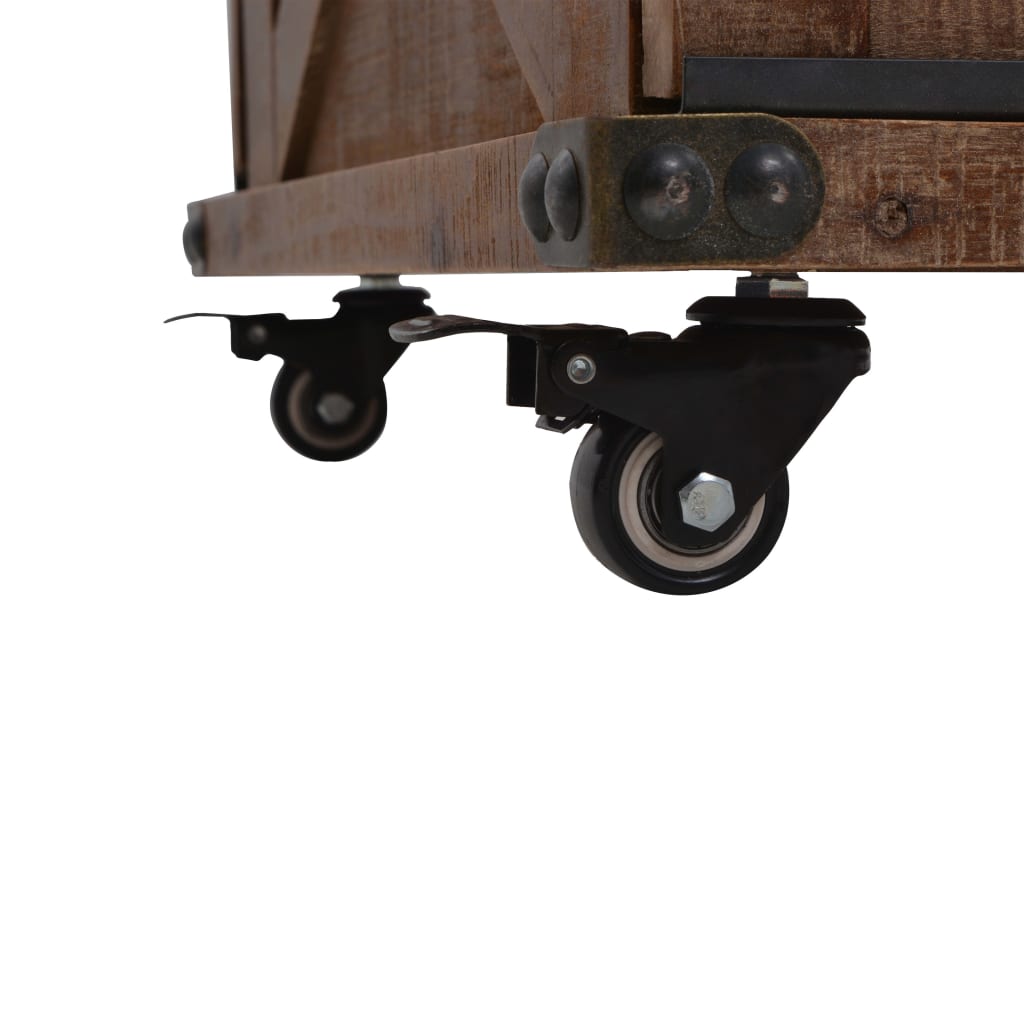 Sofabord i massivt grantræ 91 x 51 x 38 cm brun - number 10.