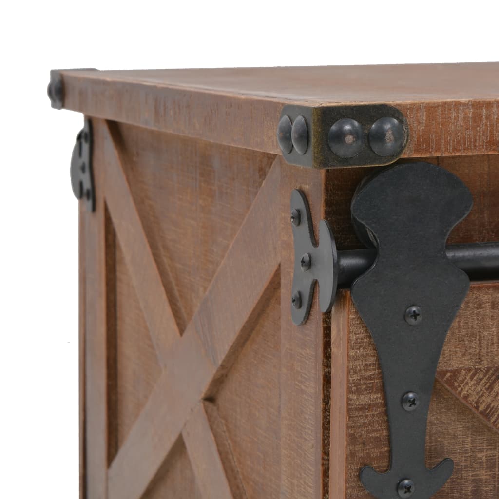 Sofabord i massivt grantræ 91 x 51 x 38 cm brun - number 9.