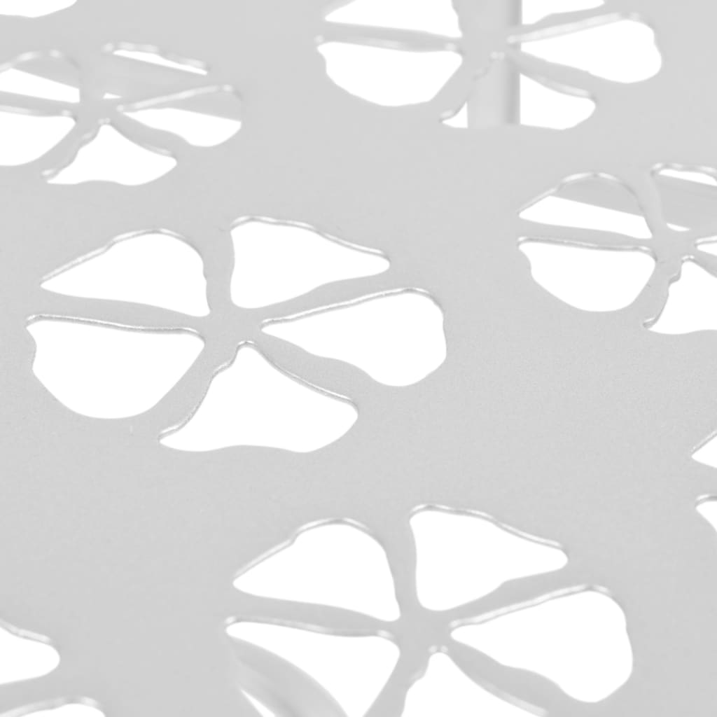 Stolik pomocniczy w stylu vintage półokrągły metalowy 72x36x74 cm w kolorze srebrnym - srebrny, 1 - number 5.