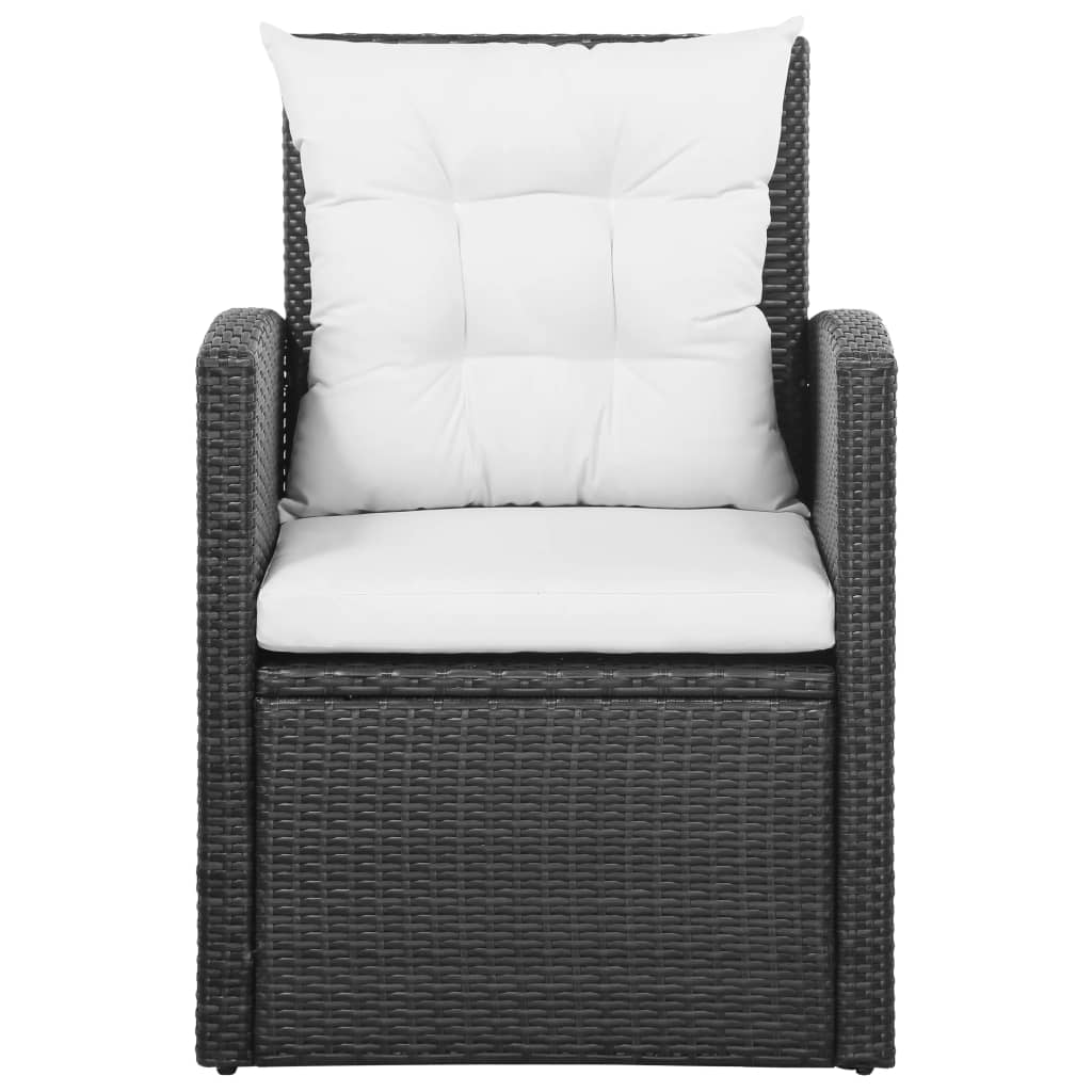 Hage lounge sett deler med puter polyrattan - svart, 1 - number 5.