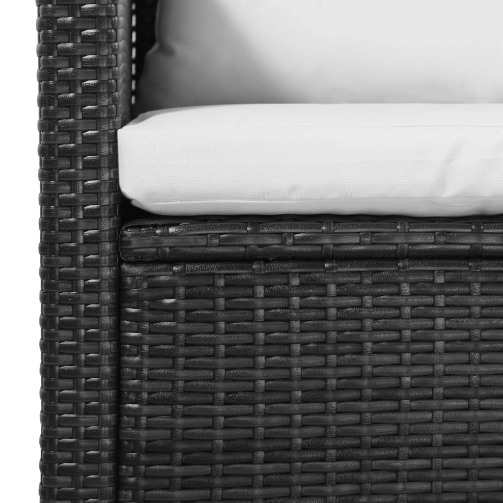 Hage lounge sett deler med puter polyrattan - svart, 1 - number 8.