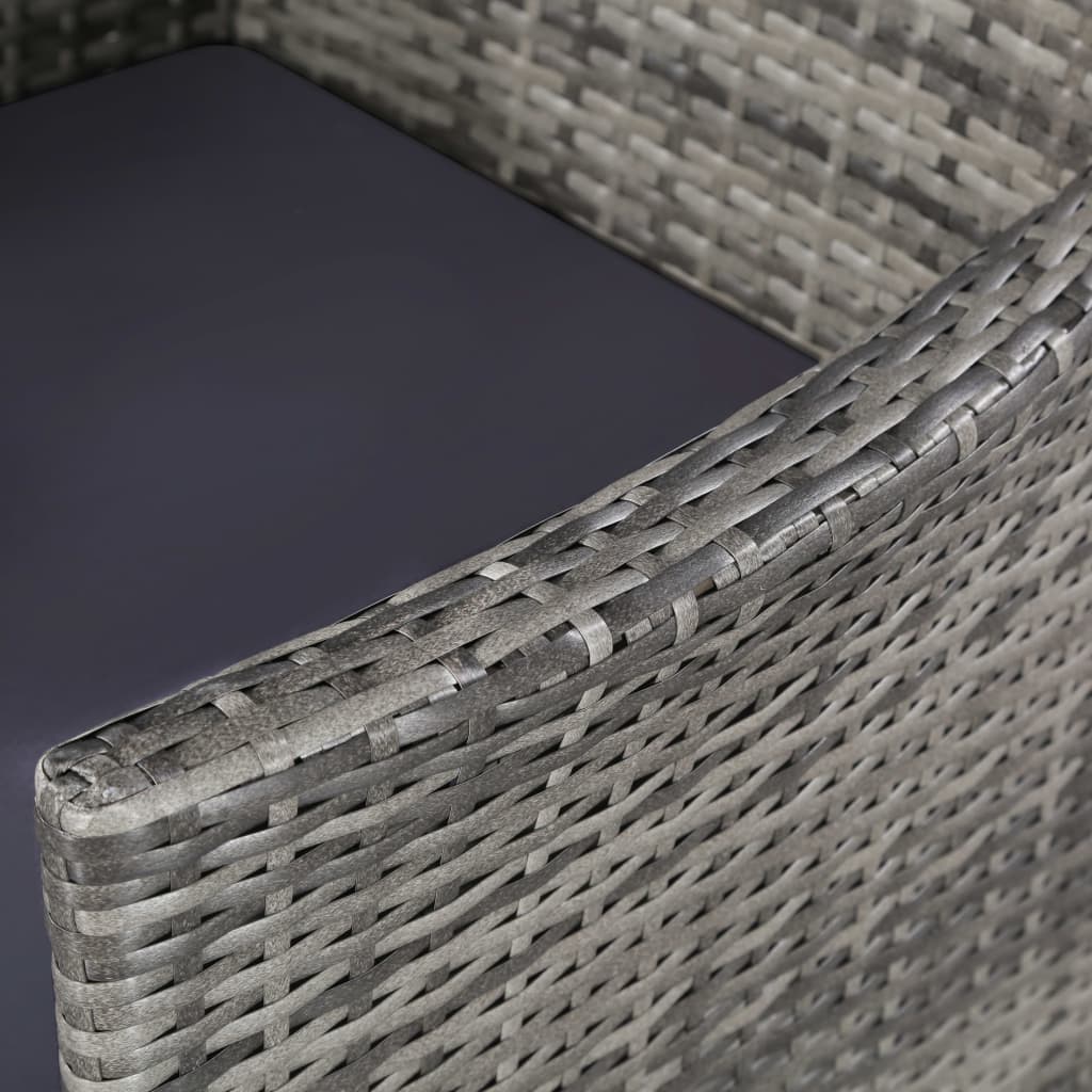 Udendørs spisebordssæt 11 dele med hynder polyrattan grå - number 5.