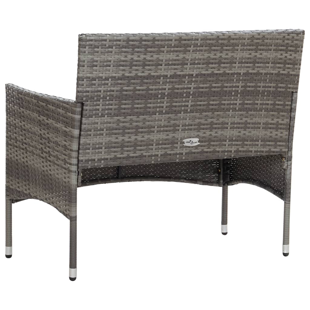 Havebænk 105 cm polyrattan grå - number 4.