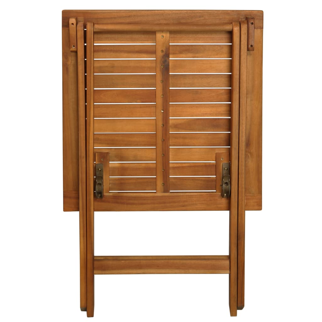 Foldbart bistrosæt 3 dele med hynder massivt akacietræ - number 3.