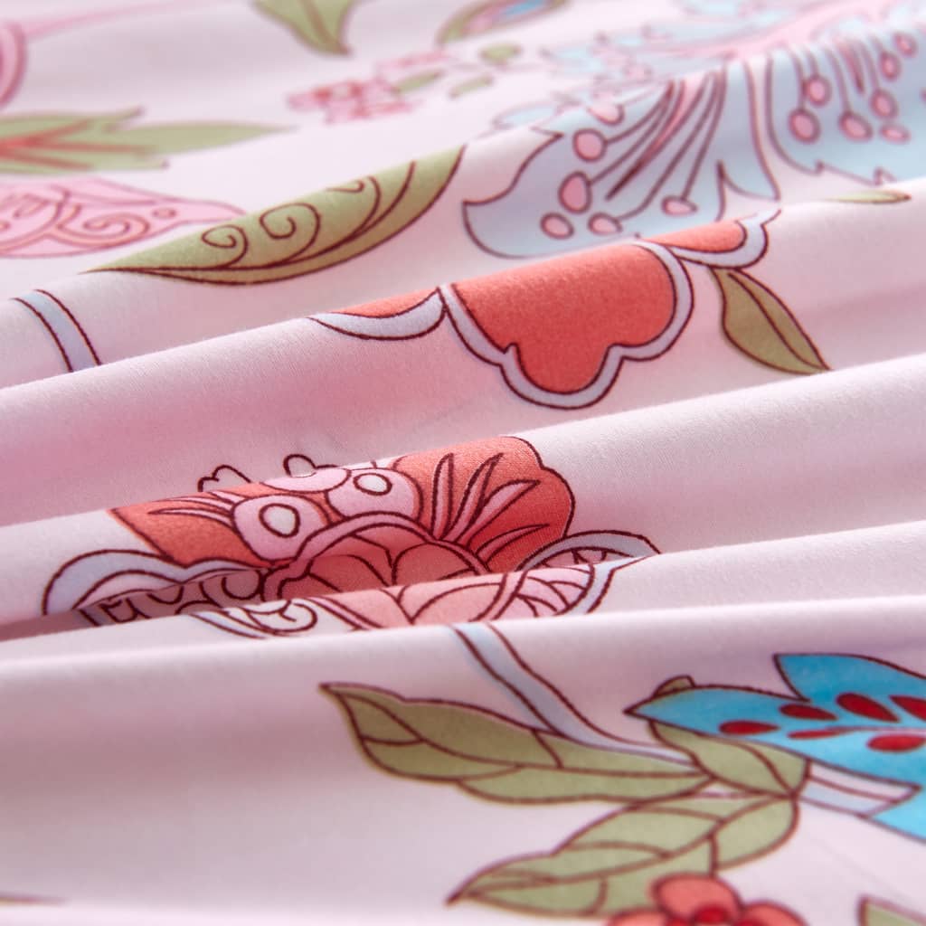 Duvet covers flowers/striped 200x220/80x80 cm pink - number 2.