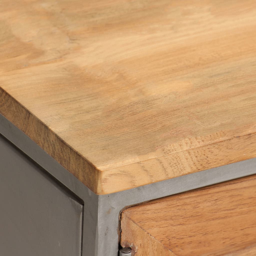 Tv-skab genanvendt teak og stål 120 x 30 x 40 cm - number 8.