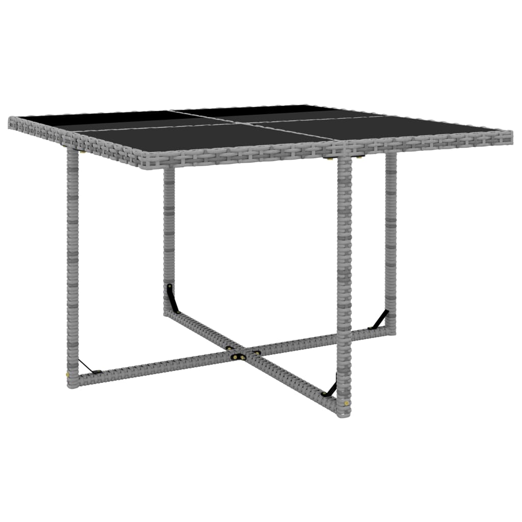 Matbord utomhus 5 delar med kuddar polyrattan - grå, 4 - number 5.