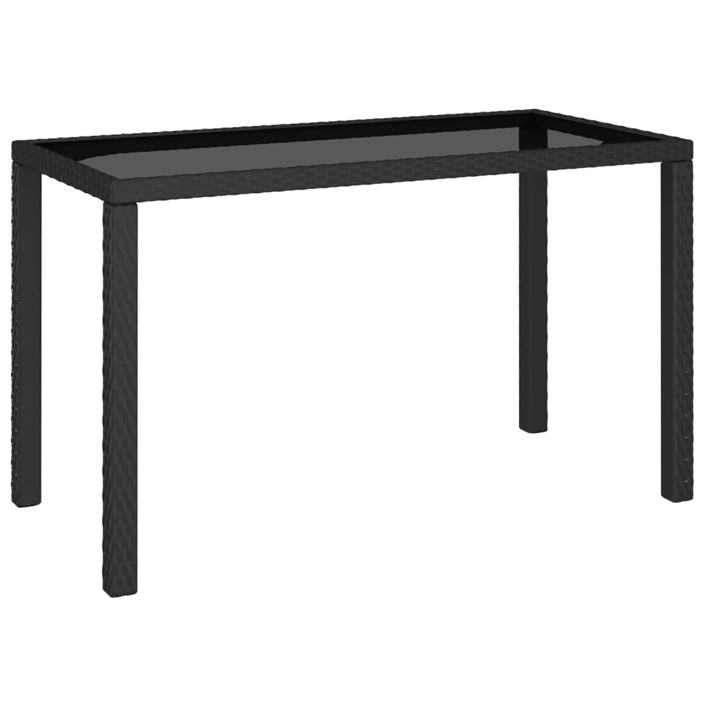 Outdoor dining table set parts with cushions polyrattan black - black and white, 6 - number 6.
