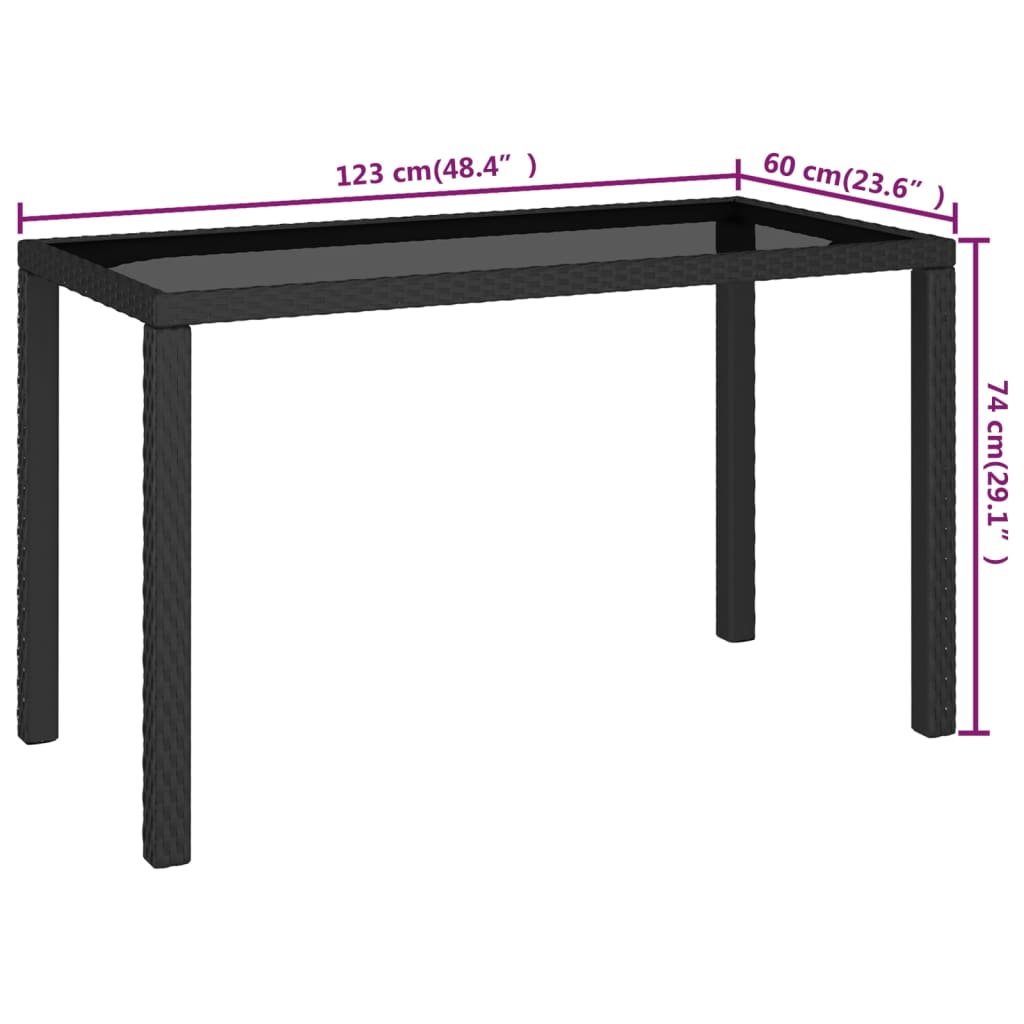 Outdoor dining table set parts with cushions polyrattan black - black and white, 6 - number 11.