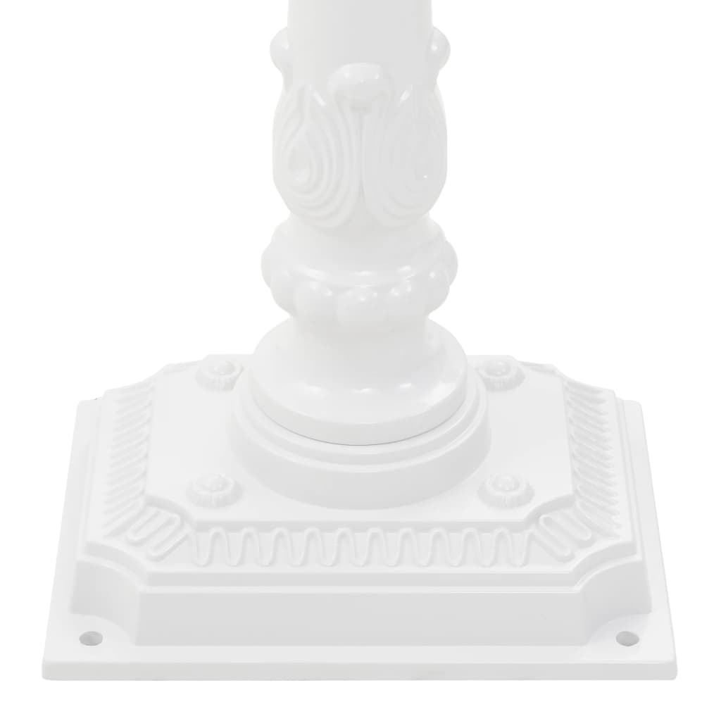 Mailbox with pedestal aluminum vintage style rust resistant white - number 12.