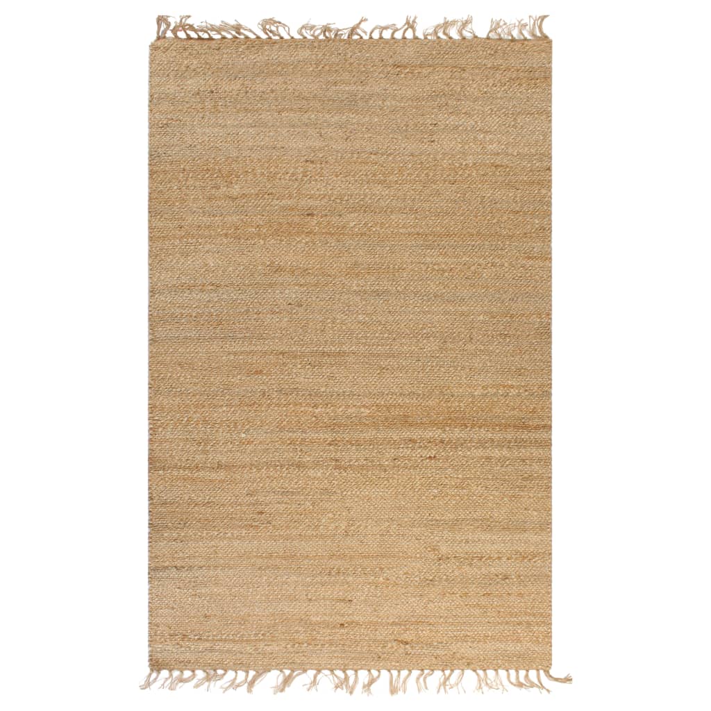 Tapis en jute tissé à la main 120 x 180 cm couleur naturelle - number 1.