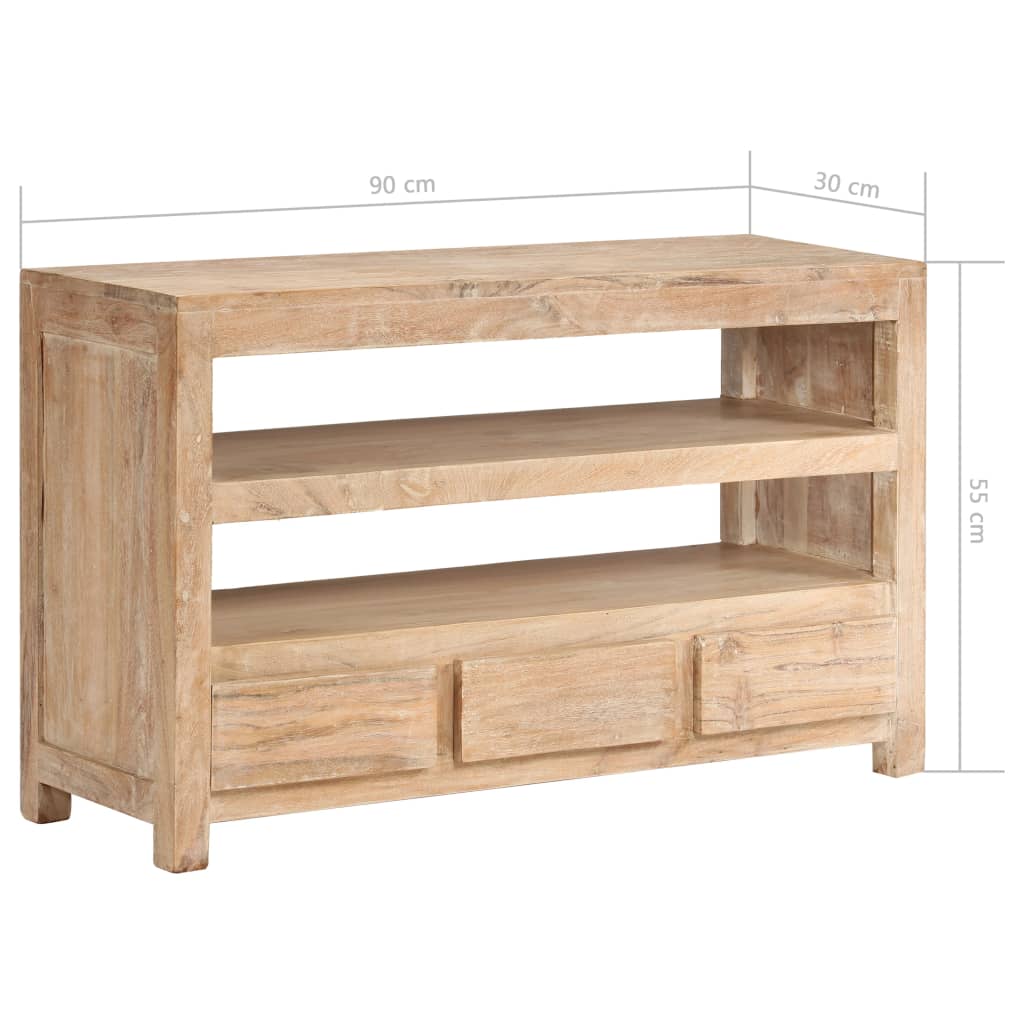 Tv cabinet in solid acacia wood 90 x 30 x 55 cm - number 10.