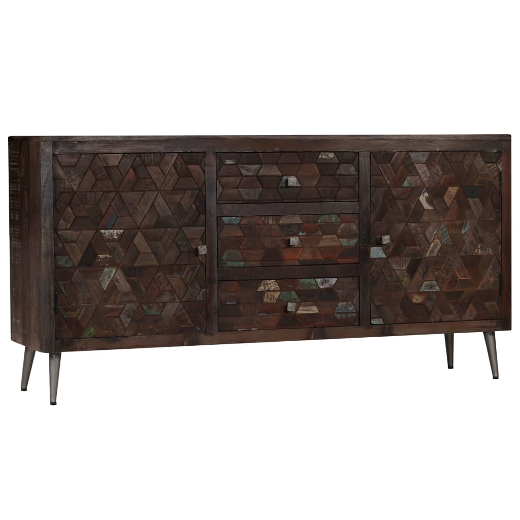 Sideboard in solid, recycled wood 160 x 40 x 80 cm - number 11.