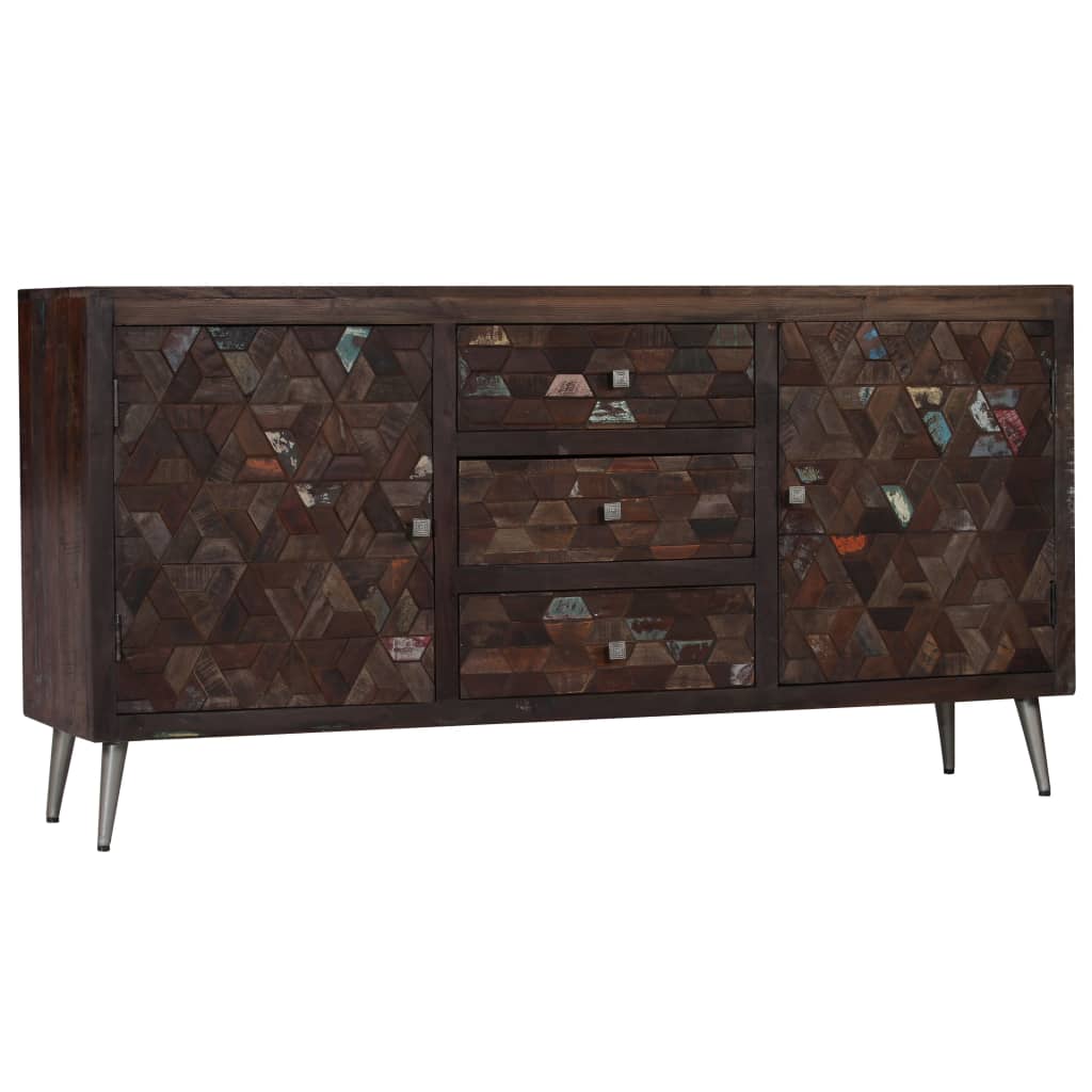 Sideboard in solid, recycled wood 160 x 40 x 80 cm - number 12.