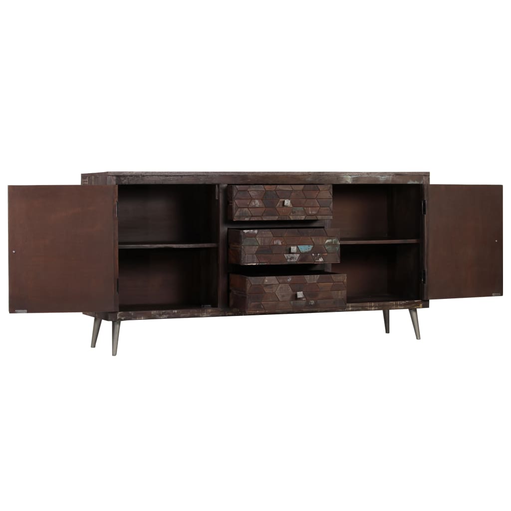 Sideboard in solid, recycled wood 160 x 40 x 80 cm - number 4.