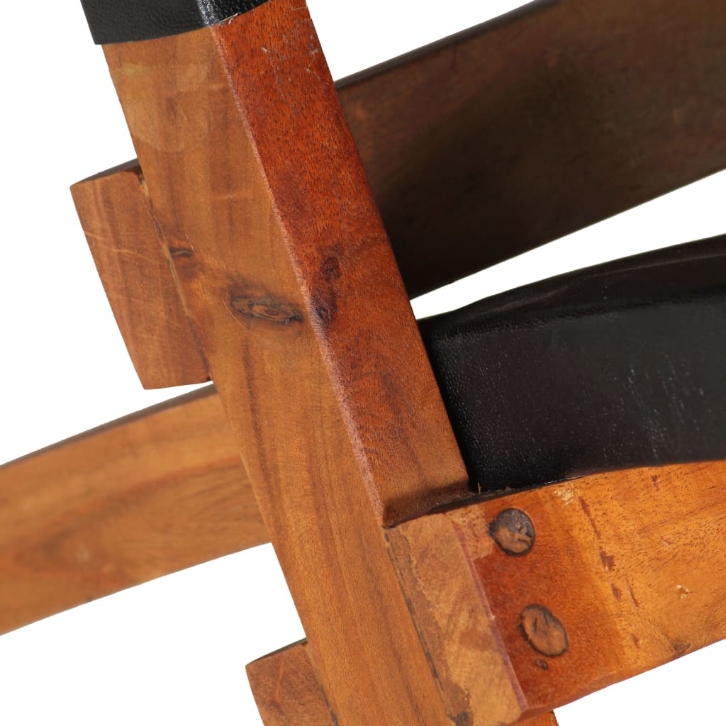 Sammenleggbar loungestol i ekte skinn - svart, ooo 1, 1 - number 9.