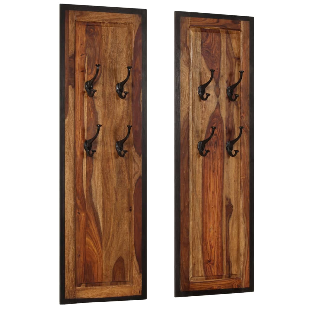 Portemanteaux 2 pcs. bois de sheesham massif - number 11.
