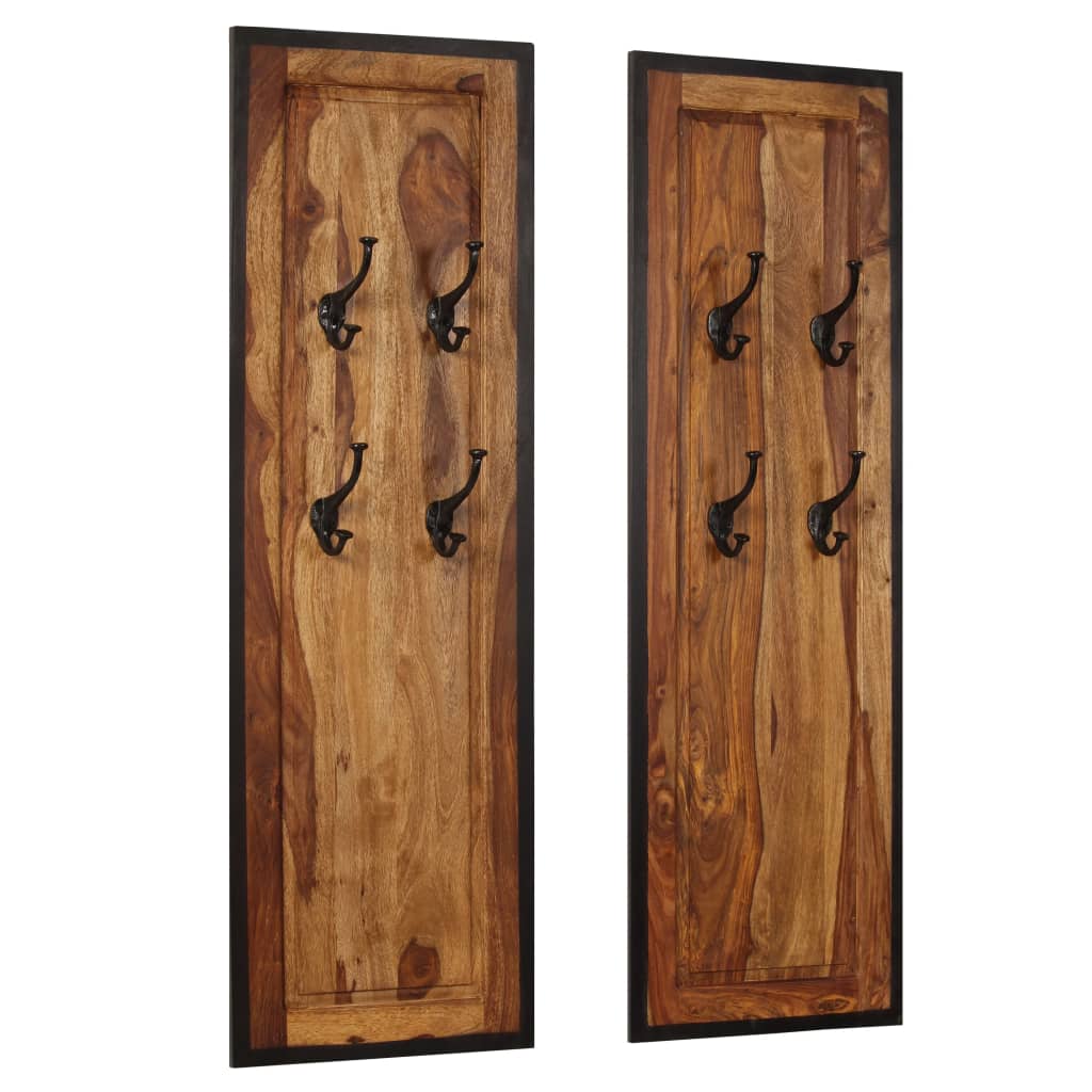 Portemanteaux 2 pcs. bois de sheesham massif - number 12.