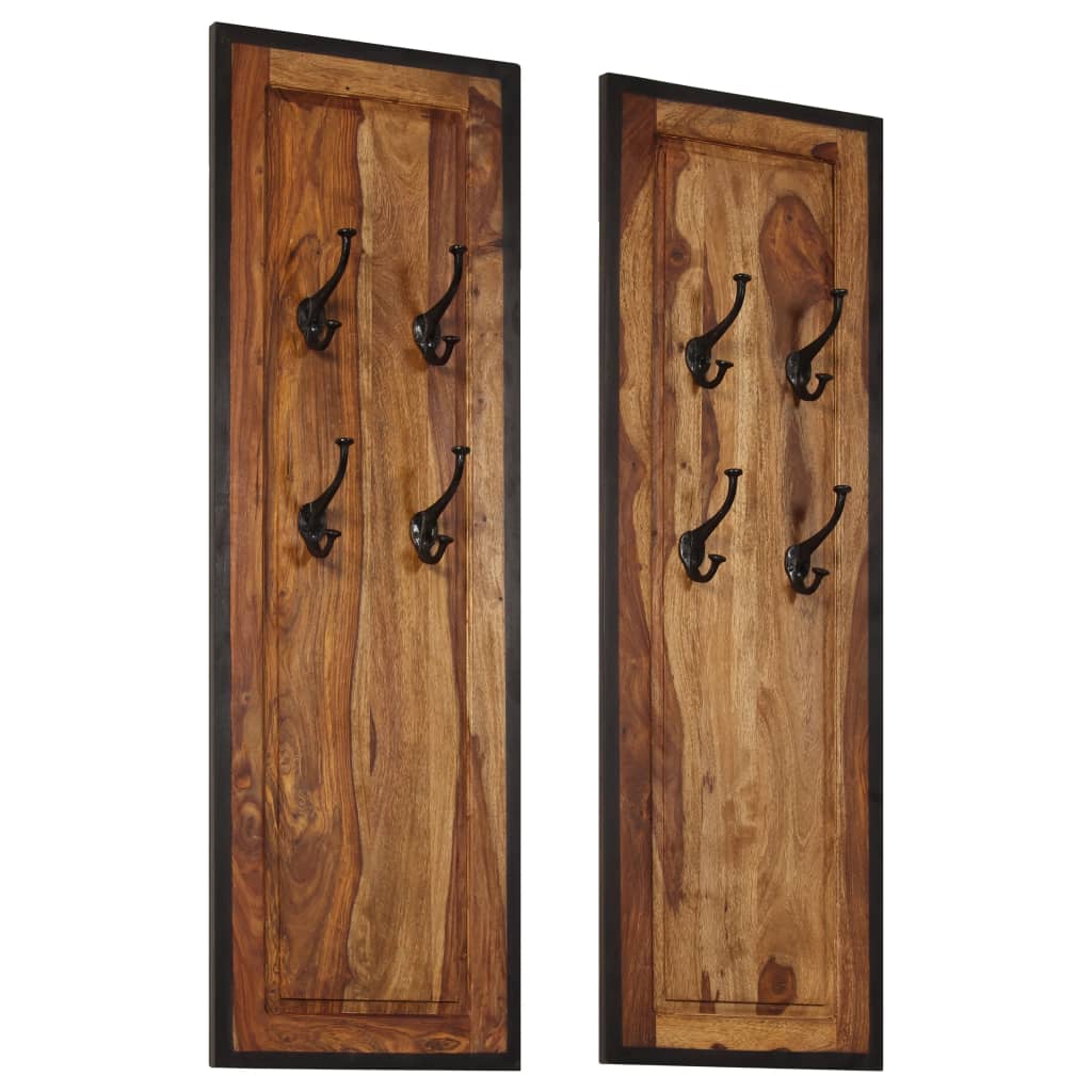 Portemanteaux 2 pcs. bois de sheesham massif - number 9.
