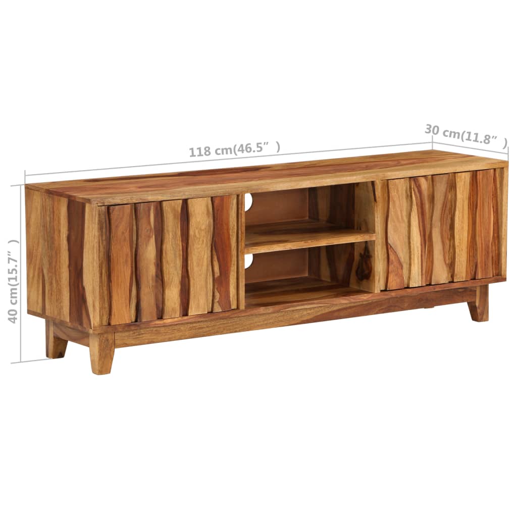 Tv cabinet solid sheesham wood 118 x 30 x 40 cm - number 11.