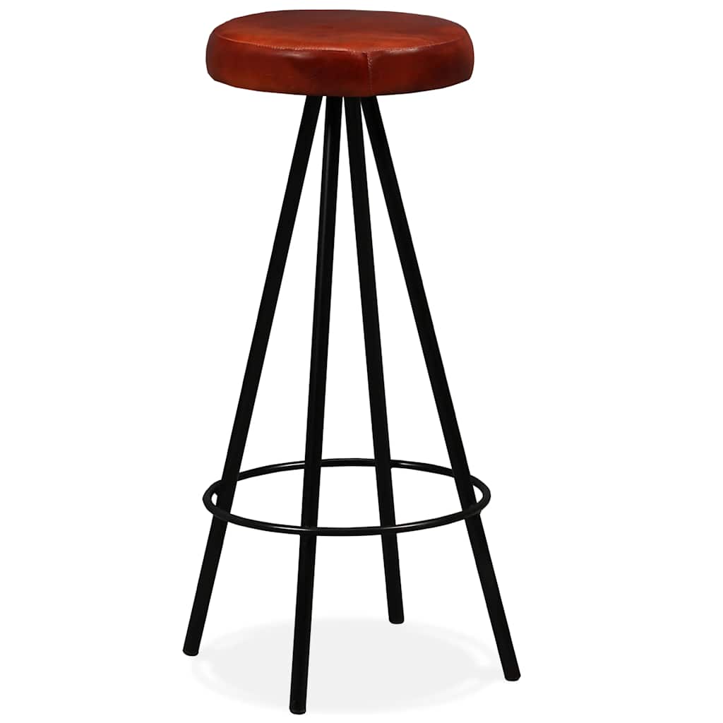 Zestaw barowy składający się z 3 części z litego drewna z odzysku i prawdziwej skóry - number 11.