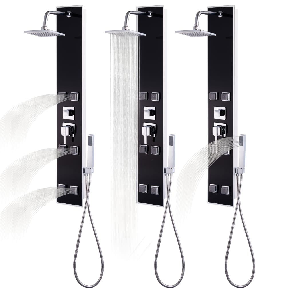 Bruserpanel glas 18 x 42,1 x 120 cm sort - number 8.