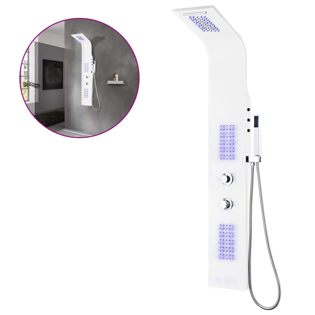 Duschpanel 20x44x130 cm aluminium, vit - number 2.