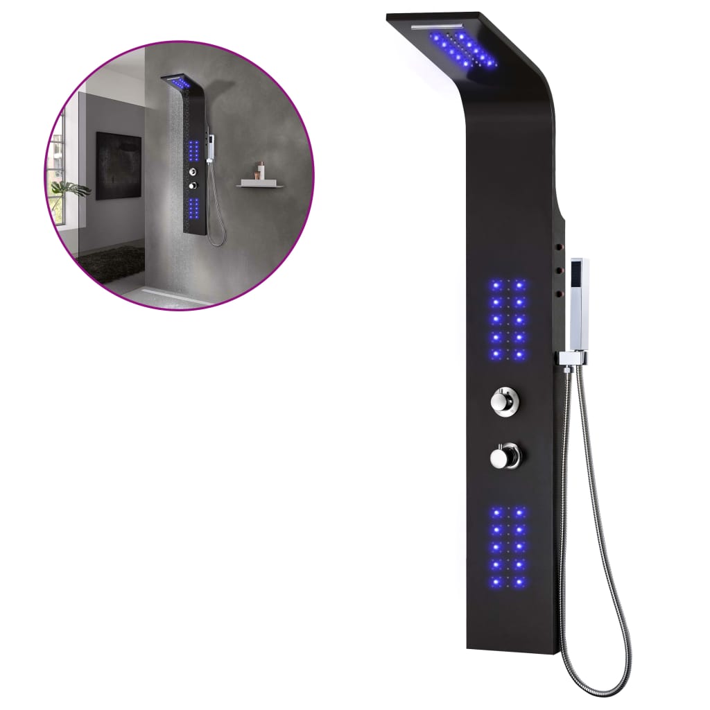 Brusepanel 20x44x130 cm aluminium sort - number 2.