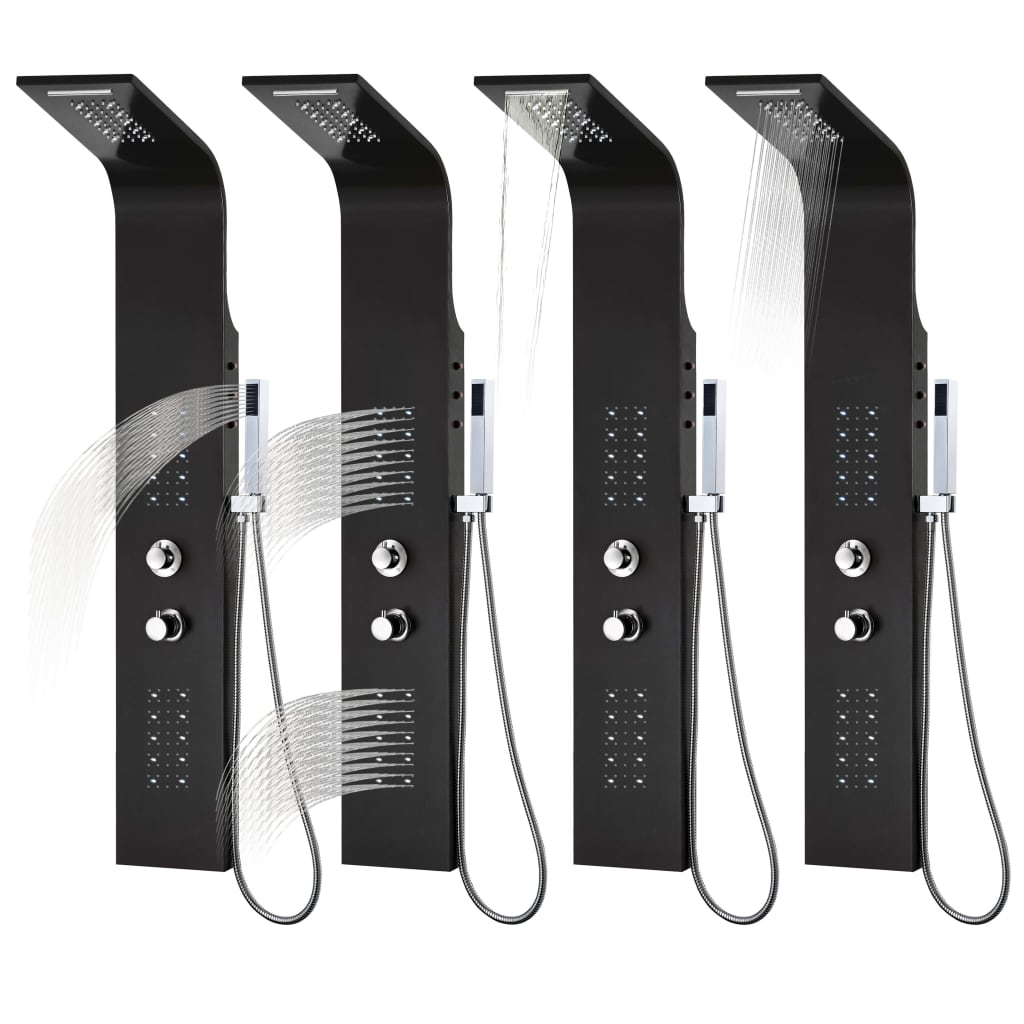 Brusepanel 20x44x130 cm aluminium sort - number 10.