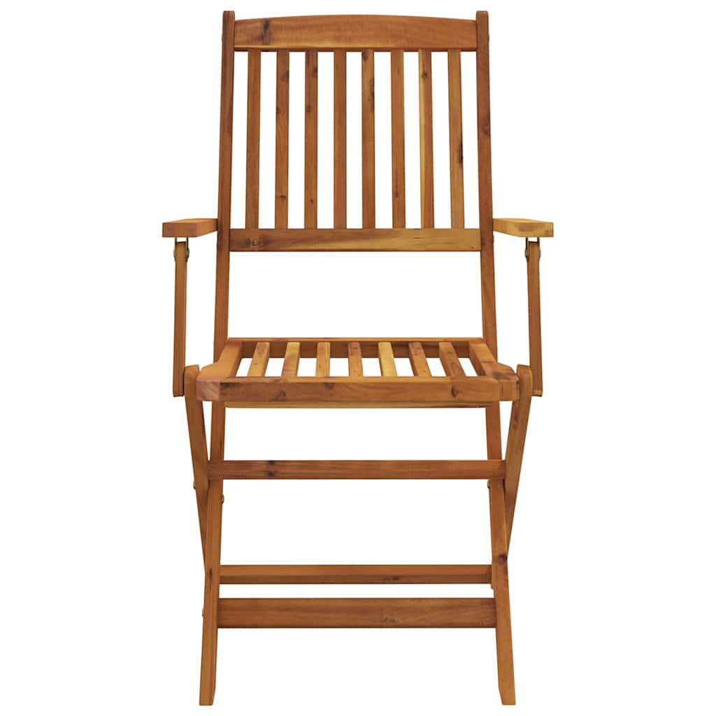 Sammenleggbart utendørs spisebordsett 5 deler massivt akasietre - number 4.