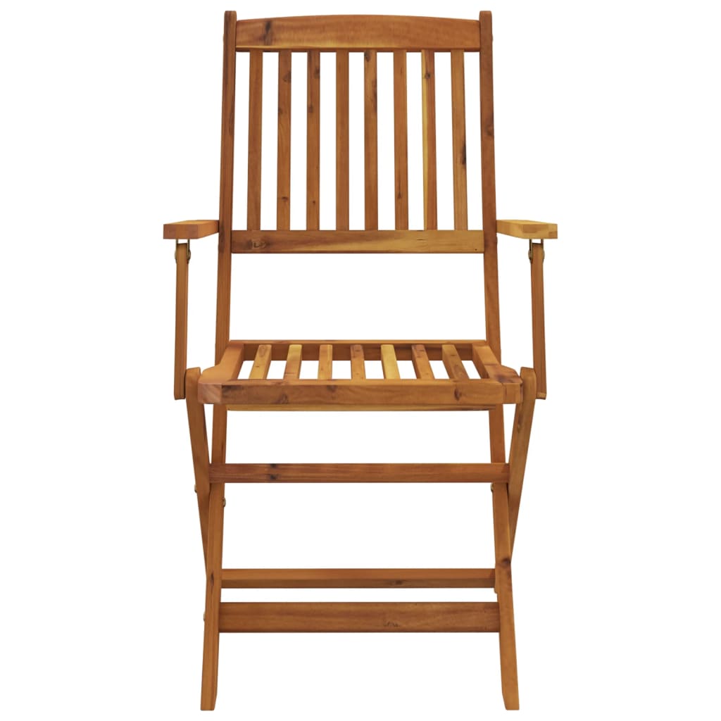 Foldbart udendørs spisebordssæt 7 dele massivt akacietræ - number 4.