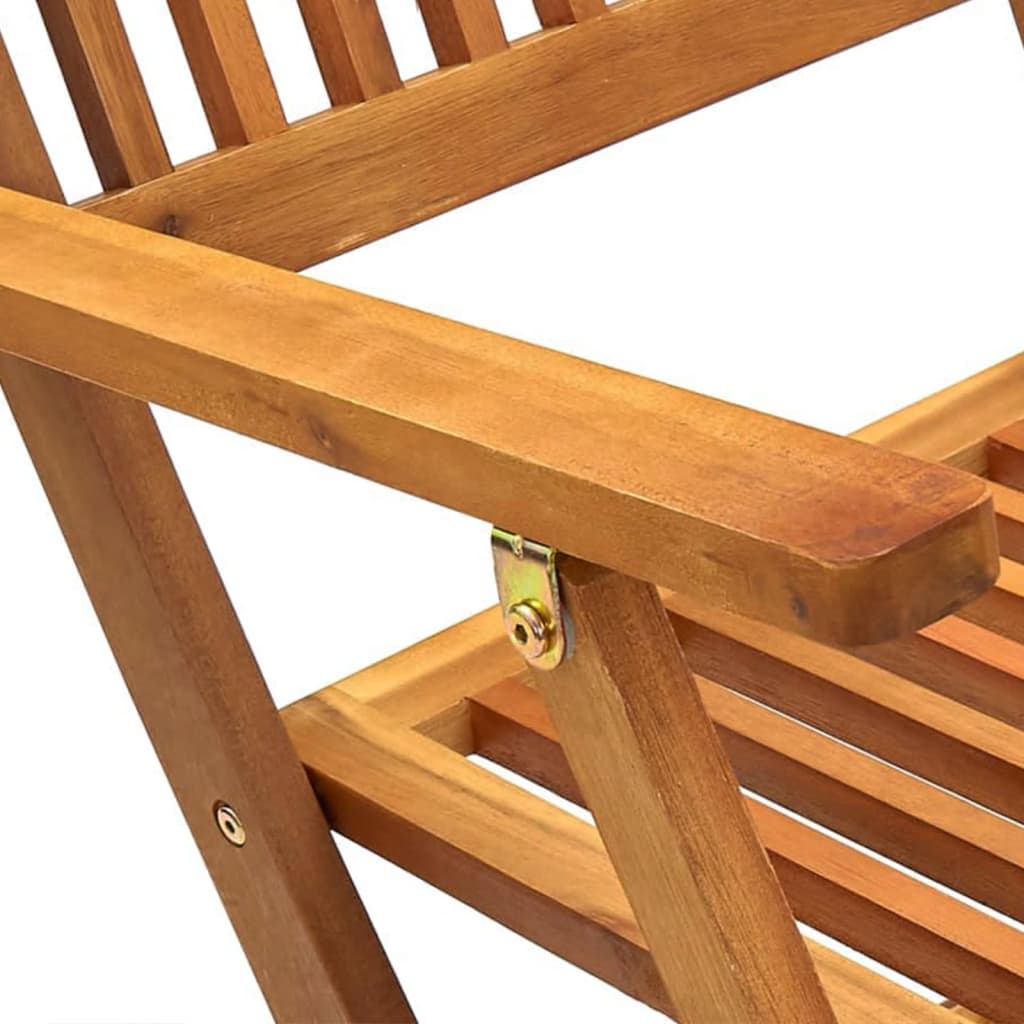 Foldbart udendørs spisebordssæt 7 dele massivt akacietræ - number 6.